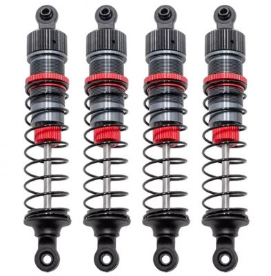 Set 4 amortisseurs aluminium 1/12 85mm + kit 3 ressorts (H/M/S) s\'adapte sur Funtek STX et SBX htr-572085
