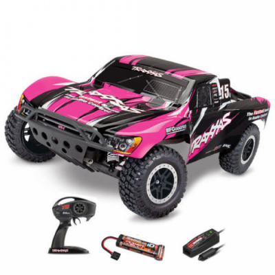 Slash - 4X2 - Pink (Rose) - 1/10 Brushed Tq 2.4Ghz - Id - Traxxas - 58034-1-PINKX