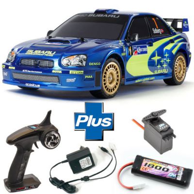 TAMIYA - LOT COMPLET VOITURE 1/10 SUBARU IMPREZA MEXICO 04 TT01E