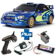 TAMIYA - LOT COMPLET VOITURE 1/10 SUBARU IMPREZA MEXICO 04 TT01E KIT 47372L