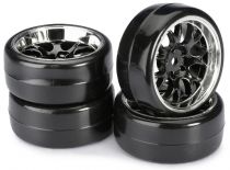 Train de roues Drift LP \ Comb/Profile B\  noir/chromé 1/10ème (4pcs) - WHEEL DEAL