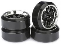 Train de roues Drift LP \ Comb/Profile C\  noir/chromé 1/10ème (4pcs) - WHEEL DEAL