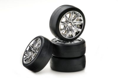 Train de roues Piste \ 9 battons / Slick\ chrom� 1:10 Absima (4) - 2510015