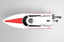 V795-1W - VOLANTEX - BATEAU VECTOR 28 RTR MINI RACING - BLANC et ROUGE