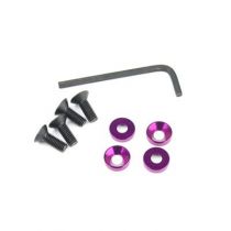 Vis fixation moteur M5 + rondelles cuvettes anodisees mauves