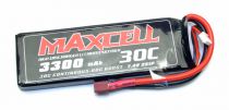 Z03L302S3300 Maxcell - Accu Lipo 2S 7,4V 3300mah 30C prise dean